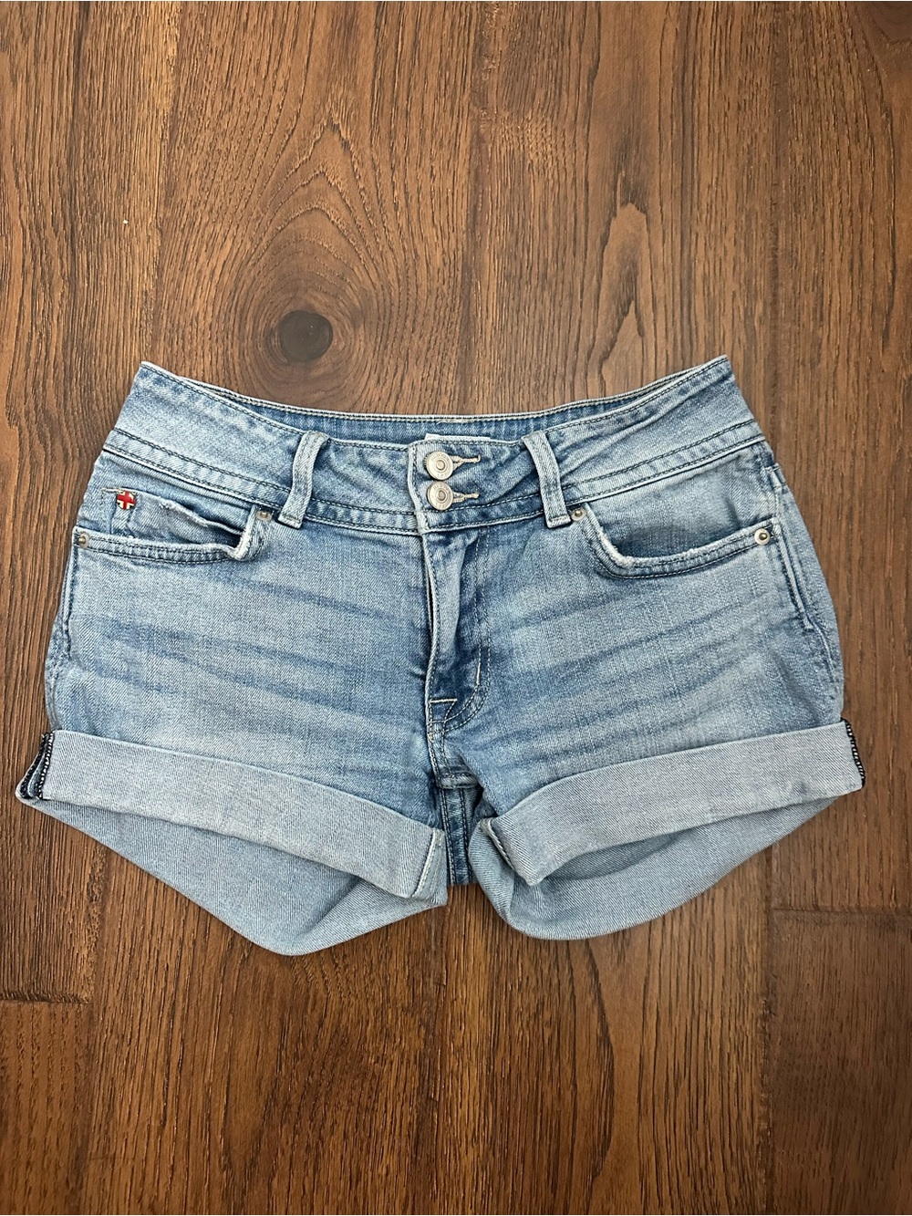 Hudson Jeans Light Blue Rolled Cuff Denim Shorts